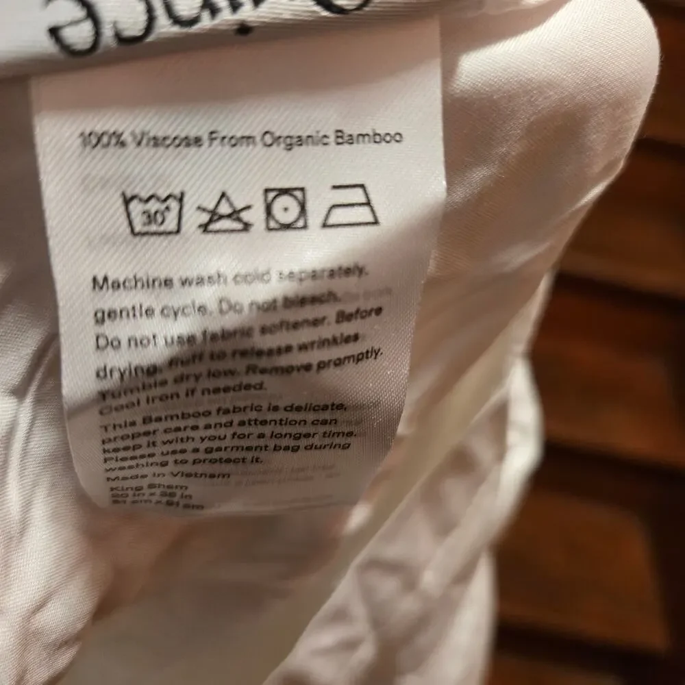Quince Organic Viscose Bamboo King / Cal King Duvet Cover 2 Shams White